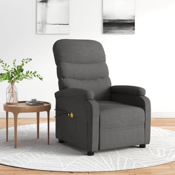 vidaXL Massagestoel elektrisch stof donkergrijs, Verzenden, Nieuw