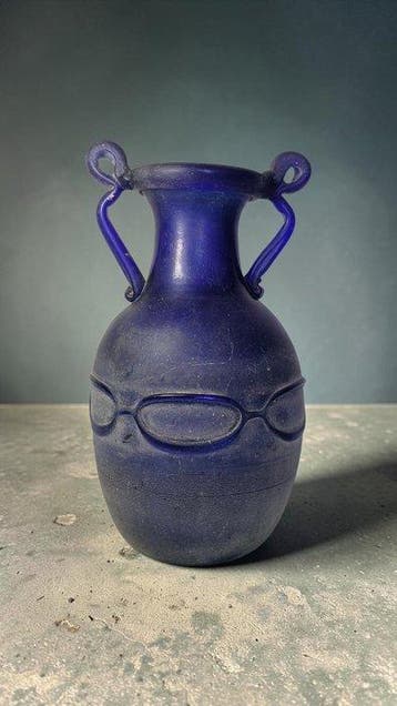 Vaas - Amfora  Scavo - Murano kunstglas - Blu Cobalto - 34