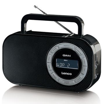 Noodradio - Op batterijen - DAB - FM - Zwart - Lenco, Verzenden, Zo goed als nieuw