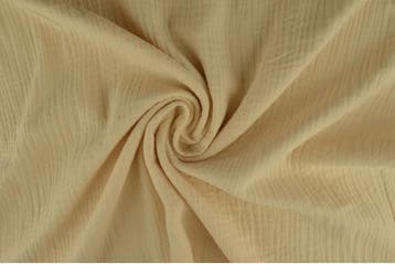 10 meter mousseline stof - Champagne - Double gauze, Overige materialen, Overige kleuren, 120 cm of meer, Ophalen of Verzenden