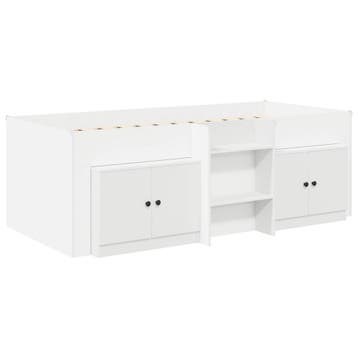 vidaXL Loft Bed Frame met Kast met opslag 3 st Wit Bewerkt, Verzenden, Nieuw, Wit, Hout