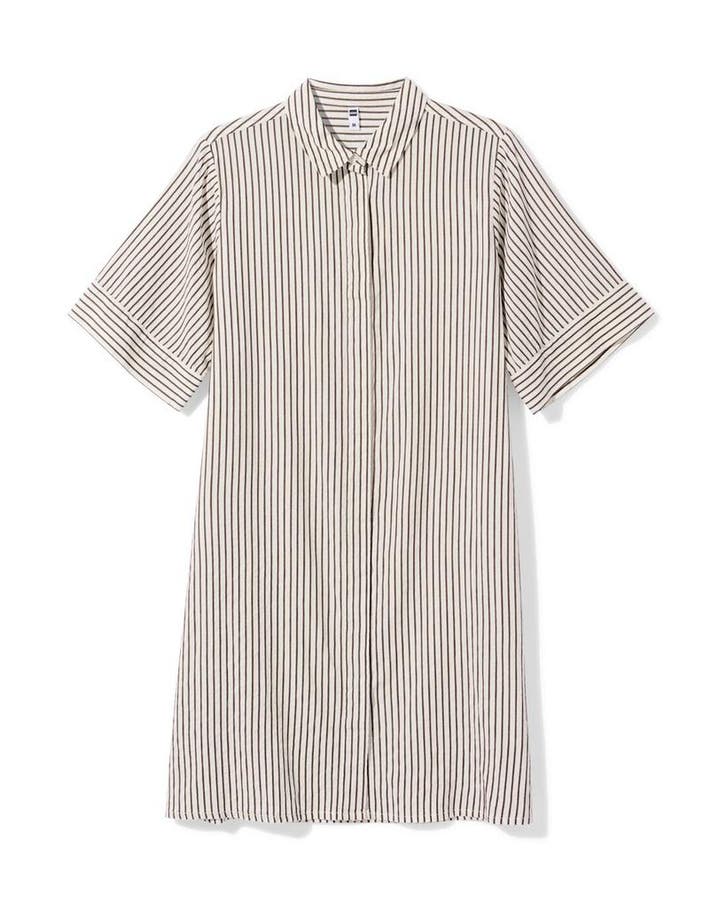 HEMA Damesblousejurk Sally wijd seersucker strepen wit, Kleding | Dames, Overige Dameskleding, Nieuw, Verzenden
