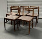 Eetkamerstoel - Eik, Teak - Set van vijf vintage stoelen -, Antiek en Kunst, Kunst | Designobjecten