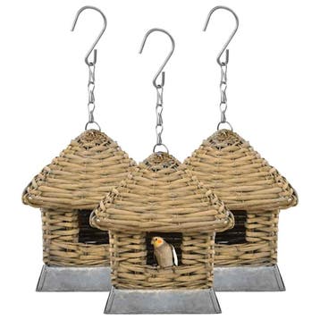 vidaXL Vogelhuizen 3 st wicker, Verzenden, Nieuw