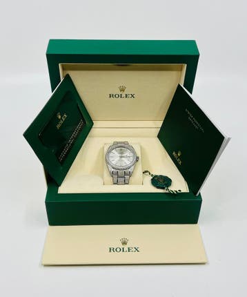 Rolex Datejust 41 - Silver- New 126300 - Iced Out - Diamonds, Staal, Polshorloge, Nieuw, Rolex