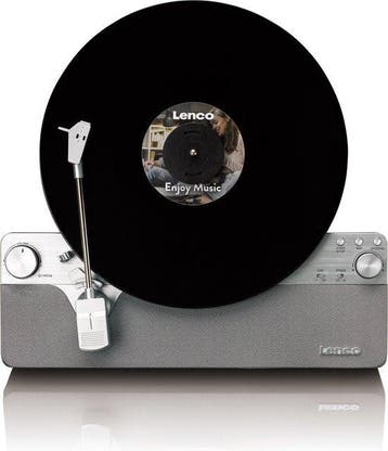 Platenspeler met speakers - Bluetooth - Auto-stop - Grijs -, Verzenden, Zo goed als nieuw
