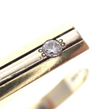 Bicolor gouden ring gezet met zirconia, Gebruikt, 20 of groter, Heer, Ophalen of Verzenden