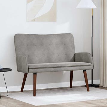 vidaXL 2-Zits Sofa Lichtgrijs 115 x 61 x 87 cm Fluweel (V), Verzenden, Minder dan 150 cm, Stof, Nieuw