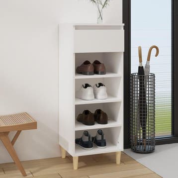 vidaXL Schoenenkast 40x36x105 cm bewerkt hout wit, Verzenden, Nieuw