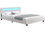 Gestoffeerd Bed Paris - 180 x 200 cm - Wit - LED Verlichting, Verzenden, Nieuw