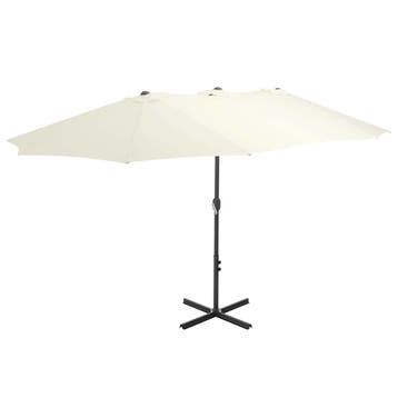 vidaXL Parasol met aluminium paal 460x270 cm zandkleurig, Verzenden, Nieuw, Meer dan 4 meter