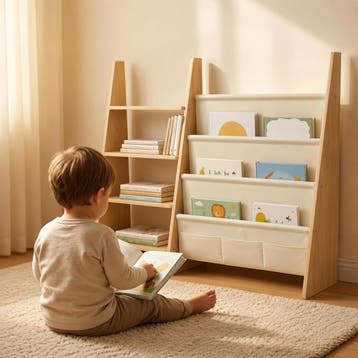 Kinderkast wit/natuur | 4 vakken | Laatste Stuk!, Ophalen of Verzenden, Zo goed als nieuw, Kast