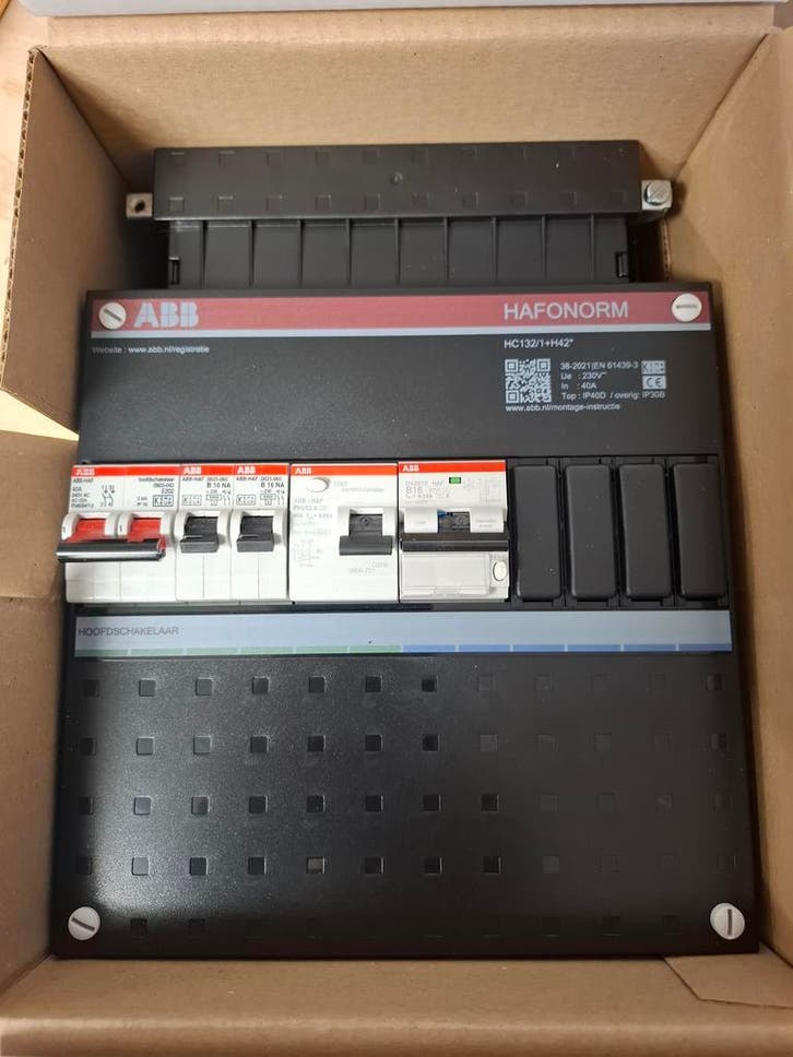 Abb hafonorm groepenkast 1-fase nieuw in doos, Doe-het-zelf en Verbouw, Elektra en Kabels, Nieuw, Ophalen of Verzenden