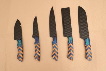 Keukenmes - Kitchen knife set - Handgesmeed, met