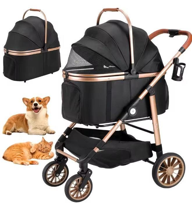 Hondenbuggy 2-in-1 –Opvouwbare Kinderwagen en Transporttas 2, Dieren en Toebehoren, Honden-accessoires, Nieuw, Verzenden