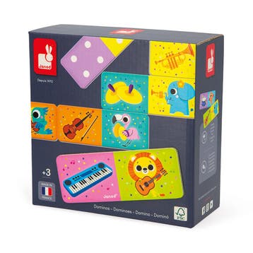 Janod spel - Domino muziekinstrumen van €15,99 voor €7,99, Ophalen of Verzenden, Nieuw