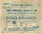France Komitat 59 Douai Bon De 5 Francs 30/08/1914 D3, Postzegels en Munten, Munten | Nederland, Verzenden