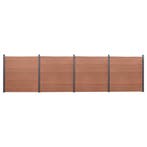 vidaXL Schuttingpaneelset 699x186 cm HKC bruin, Verzenden, Nieuw, Kunststof, 1 tot 2 meter