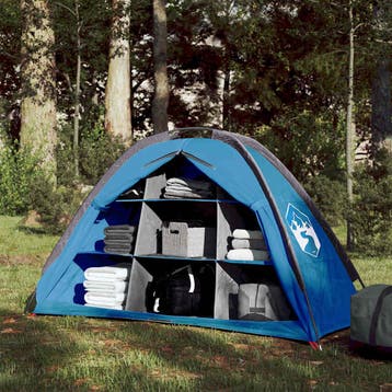 vidaXL Opbergtent 9 vakken waterdicht blauw, Caravans en Kamperen, Verzenden, Nieuw, Tot en met 2
