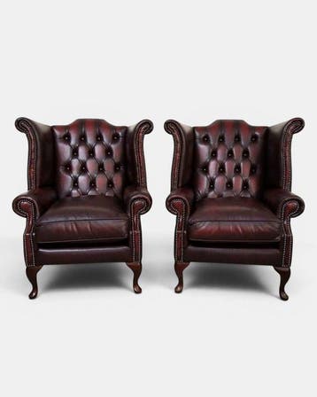 Chesterfield style - Fauteuil (2) - Koningin Anne - Leder,