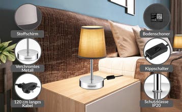 Tafellamp Lumière Taupe 32x13x13cm (Lampen, Interieur), Huis en Inrichting, Lampen | Hanglampen, Verzenden, Nieuw
