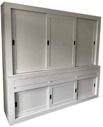 Buffetkast design wit Enschede met dichte deuren 240cm, Ophalen of Verzenden, Nieuw