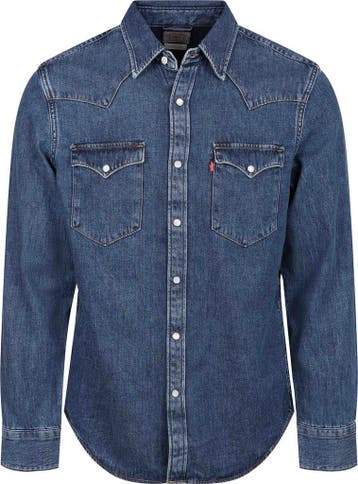 Levis Barstow Western Overhemd Indigo Blauw maat XXL Heren, Kleding | Heren, Overhemden, Verzenden, Nieuw, Blauw, Levi's