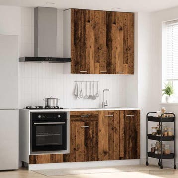 vidaXL Keukenblok LYON 5 st Oud hout Bewerkt hout, Verzenden, Nieuw, Bruin