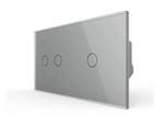 Livolo Touchscreen Schakelaar | Grijs | 2 + 1 | Aan/Uit, Ophalen of Verzenden, Nieuw, Schakelaar