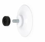 40mm Witte Zuignap met Schroefdraad en Zwarte Kartelmoer...