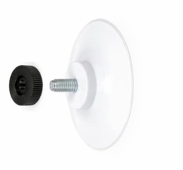 40mm Witte Zuignap met Schroefdraad en Zwarte Kartelmoer...