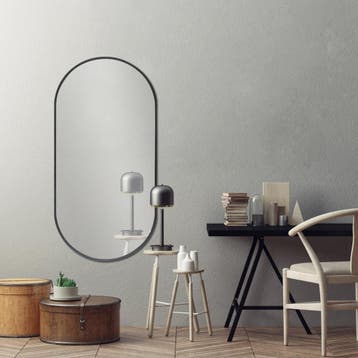 [en.casa] Passpiegel Corato hangend 40x80 cm zwart, Huis en Inrichting, Verzenden, Nieuw