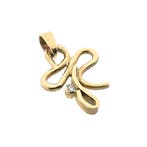 Gouden hanger met diamant; 0,02 ct. (Hanger of bedel), Sieraden, Tassen en Uiterlijk, Bedels, Ophalen of Verzenden, Gebruikt, Goud