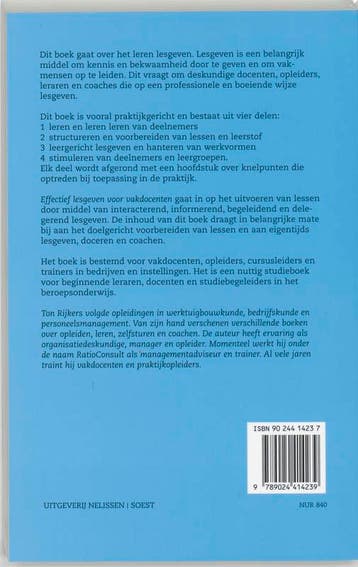 Effectief lesgeven voor vakdocenten / PM-reeks 9789024414239, Boeken, Verzenden, Gelezen, T. Rijkers