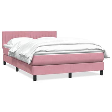 vidaXL Boxspring met matras fluweel roze 160x210 cm, Huis en Inrichting, Slaapkamer | Bedden, Verzenden, Nieuw, Stof