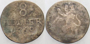 8 Heller 1769 Fu Hessen-kassel Friedrich Ii 1760-1785, Verzenden