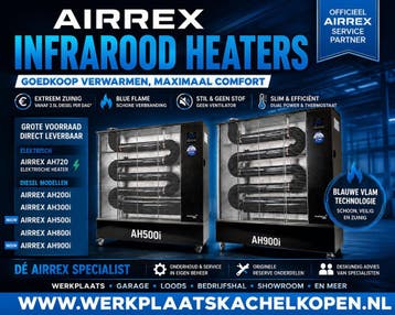 Airrex AH200i, AH300i, AH500i, AH800i en AH900i Infrarood, Ophalen, Nieuw, Vrijstaand
