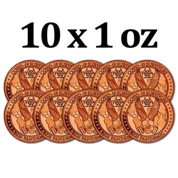 Verenigde Staten. 10 x 1 oz Covid-19 Survivors 999 Fine