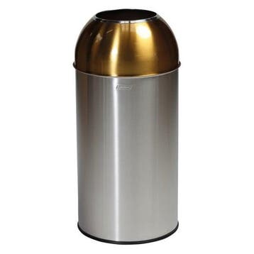 Afvalbak | RVS (Geborsteld/Geel) | 40L | Open |, Verzenden, Nieuw in verpakking