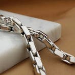 Witgouden ankerschakel collier (Ketting), Ophalen of Verzenden, Gebruikt, Overige kleuren, Goud