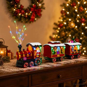 vidaXL Kersttrein SALO 51 x 9,5 x 24,5 cm Resin Multicolour, Verzenden, Nieuw