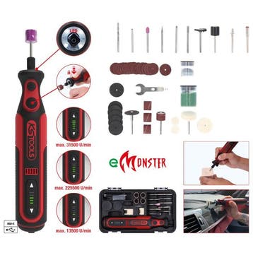 KS Tools eMONSTER Accu Multitool Set 7,2V met 50 Accessoires, Auto diversen, Autogereedschap, Verzenden, Nieuw