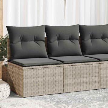 vidaXL 2-delige Loungeset met kussens poly rattan acacia, Verzenden, Nieuw, Loungeset