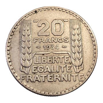 Zilveren 20 Franse Francs (1929-1939), Verzenden, Losse munt, Zilver