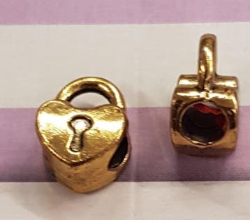 3 x European Jewelry geel koper kleur kraal van een slot..., Ophalen of Verzenden, Nieuw, Kraal
