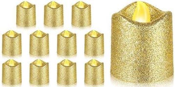 LED Minikaarsje Glitter Goud per stuk, Ophalen of Verzenden, Nieuw