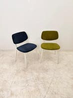 Billiani Doll 552 stoelen groen blauw velours stof wit frame, Vergader- of Presentatieruimte, Ophalen of Verzenden, Gebruikt, Stoel