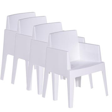 Garden Impressions Box tuinstoel the original wit - 4 stuks, Verzenden, Nieuw