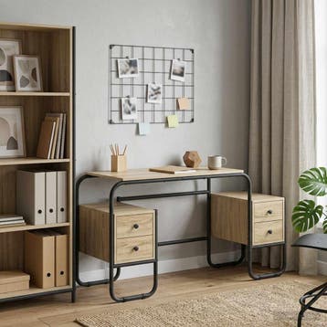 vidaXL Bureau met opbergruimte Sonoma Eiken 145 x 50 x 75 cm, Verzenden, Nieuw