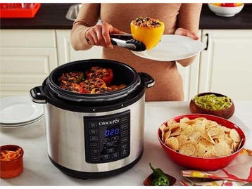 CrockPot CR051 - Express Pot - Snelkoken 5,6L - RVS/Zwart, Verzenden, Zo goed als nieuw